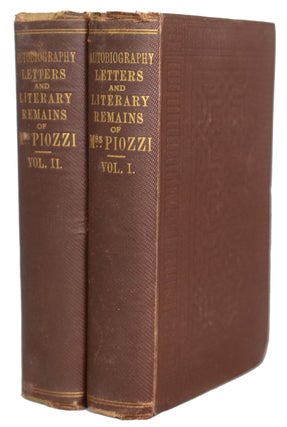 Item #21789 Autobiography, Letters and Literary Remains of Mrs. Piozzi, (Thrale). Edited with...