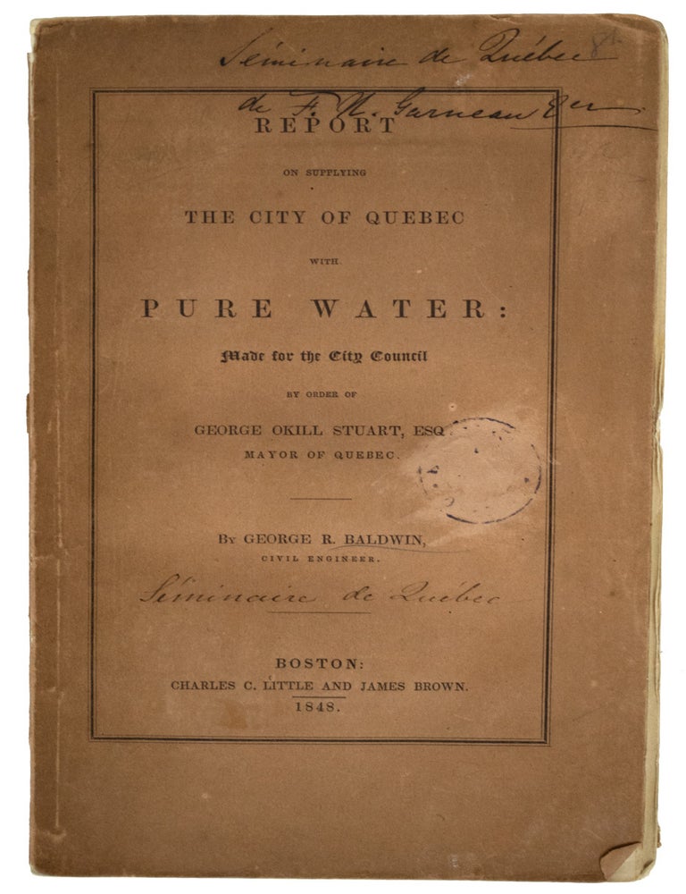 Report on Supplying The City of Quebec with Pure Water: made for the ...