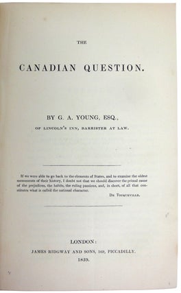 Item #27596 The Canadian Question. G. A. YOUNG