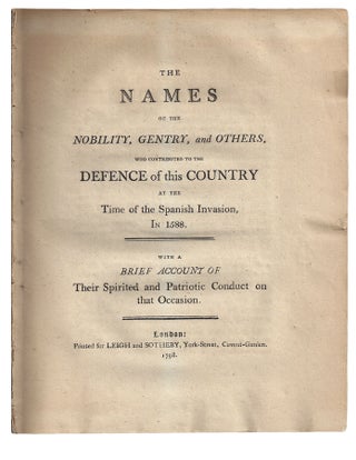 Item #33824 The Names of the Nobility, Gentry, and Others, who contributed to the Defence of this...