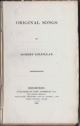 Original Songs. Edinburgh. Published by JohnAnderson.