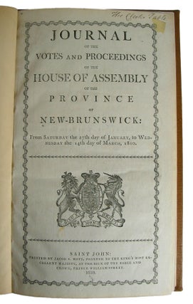 Item #36423 Journal of the Votes andProceedings of the House of Assembly of the Province of New...