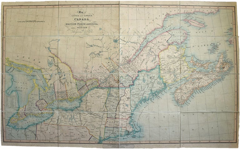 Item #36912 Map of Upper and Lower Canada, or British North America, with the Adjacent States. J. WYLD, ames.