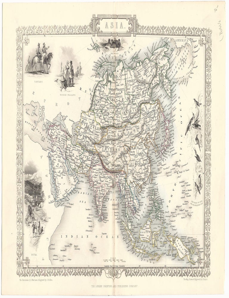 Item #37319 Asia. The Illustrations by J. Marchant & Engraved by J.B. Allen. MAP. - TALLIS.