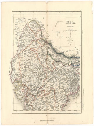 Indian. (Northern Part). Drawn & Engraved by J. Archer. MAP. - Tallis.