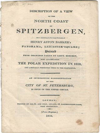 Item #37912 Description of a View of the North Coast of Spitzbergen, Now Exhibiting in the Large...