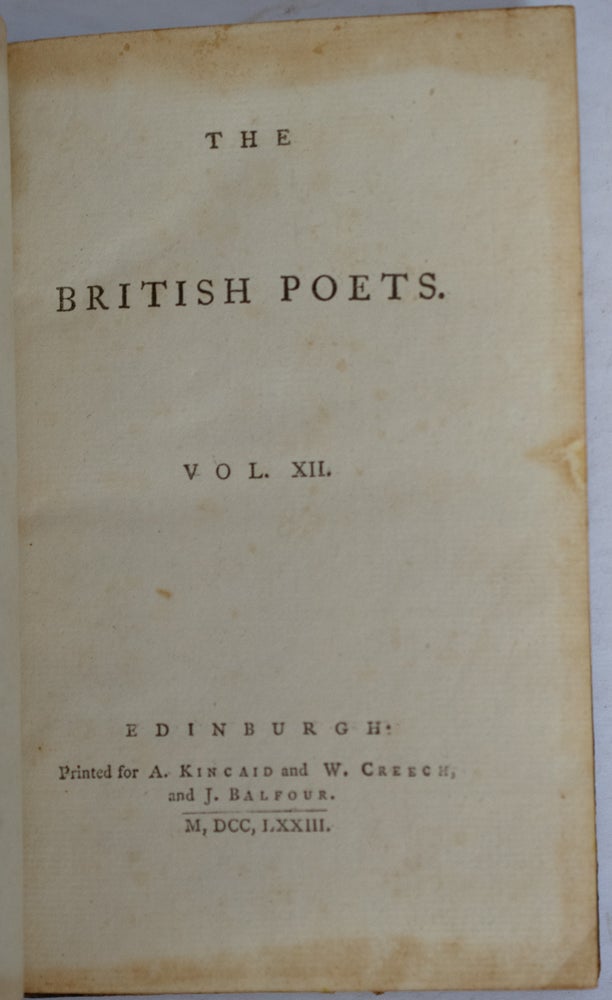 Item #37944 The Works of Virgil. Vol.V. The British Poets. Vol.XIII. John DRYDEN.
