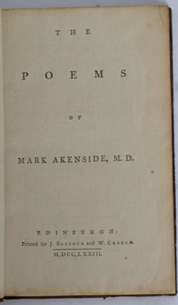 Item #37949 The Poems of Mark Akenside, M.D. The British Poets. Vol.XL. Mark AKENSIDE
