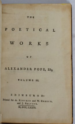Item #37953 The Poetical Works of Alexander Pope. Volume III. The British Poets. Vol.XXI....