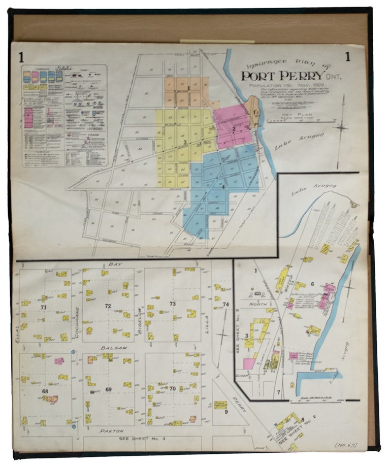 Item #37962 Insurance Plan of the Town of] Port Perry, Ont. Population 1151. Nov. 1923. Ontario. GOAD ATLAS. Port Perry, Charles E.