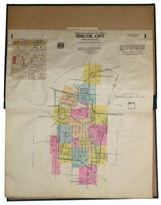 Item #37964 Insurance Plan of the Town of] Simcoe, Ont. Population 6908, Plan Dated April 1949....