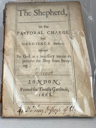 [Sermons] (1): The Shepherd, Or The Pastoral Charge And Obedience due to it; Instituted By God as a necessary means to preserve the Sheep from Straying. (2): Two Sermons, Of Prayer to God, and Of Hearing his Word; Preached at Whitehall before the King in Lent. (3): A Sermon Preached before His Majesty at Whitehall, March 12, 1664. (4): The Study of Quiet, In two Sermons Upon the same Text, Fitted to give an allay to the Heats of these Unquiet Distemper'd times.