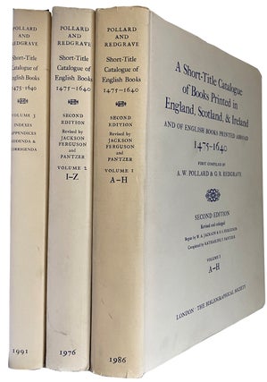 Item #38949 A Short-title Catalogue of Books Printed in England, Scotland and Ireland and of...
