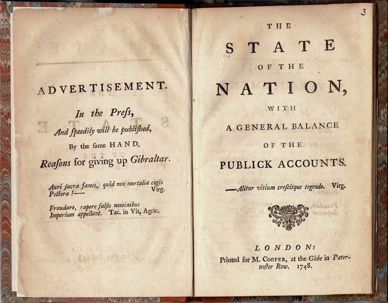 Item #39369 The State of the Nation, with a General Balance of the Publick Accounts. GREAT BRITAIN.