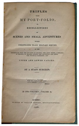 Item #39766 Trifles from My Port-Folio, or Recollections of Scenes and Small Adventures during...
