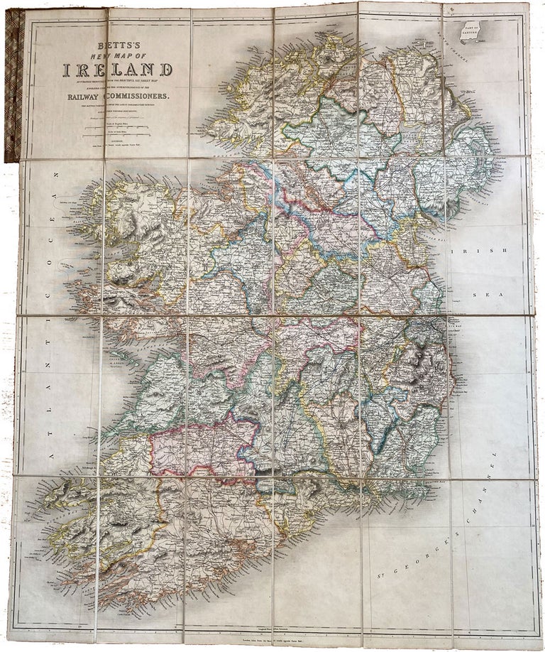Item #40226 Bett's New Map of Ireland accurately reduced from the Beautiful Six Sheet Map engraved under the superintendence of the Railway Commissioners . The matter compiled from the latest parliamentary returns and other valuable documents. John MAP BETT.