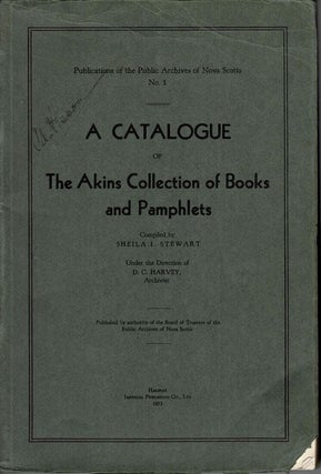Item #40355 A Catalogue of The Akins Collections of Books and Pamphlets. Sheila I. STEWART
