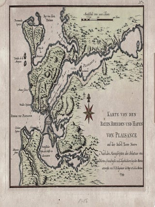 Karte Von Den Bayen, Rheeden Und Hafen Von Plaisance auf der Infel Terre Neuve. Nach den. MAP. Bellin-Arkstee, Merkus.