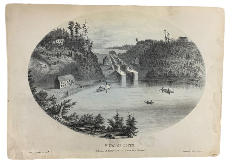Item #40686 View of Locks. Entrance of Rideau Canal - Ottawa City Canada. [From: Hunter's Ottawa Scenery]. William S. HUNTER.