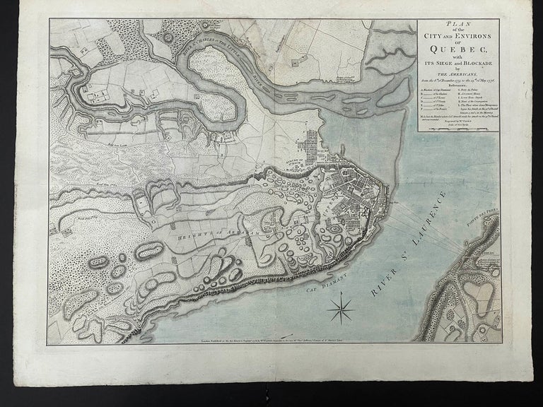 Item #40718 Plan of the City and Environs of Quebec, with It Siege and Blockade, by The Americans. from the 8th of December 1775 to the 13th of May 1776. M le Saut du Matelet where Col. Arnold made his attack on the 31st of December, and was wounded. Engraved by Wm. Faden. William - QUEBEC City MAP. - FADEN, Environs.