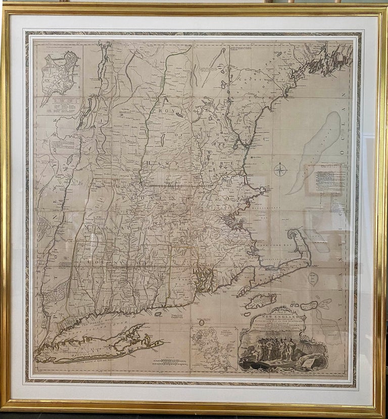 Item #40719 A Map of the most Inhabited Part of New England containing the Provinces of Massachusets [sic] Bay and New Hampshire, with the Colonies of Conecticut [sic] and Rhode Island, Divided into Counties and Townships; The whole composed from Actual Surveys and its Situation adjusted by Astronomical Observations. MAP, Thomas JEFFERYS, Braddoock alias John GREEN MEAD.