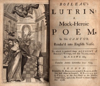 Item #41150 Boileau's Lutrin: A Mock-Heroic Poem. In Six Cantos. Render'd into English Verse. To...