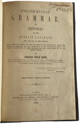 English-Russian Grammar, or Principles of the Russian Language.