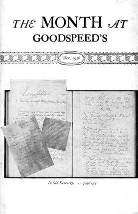 The Month at Goodspeed's. Book Shop. Edited Norman I. Dodge, 18 Beacon Street, Boston. Vol....
