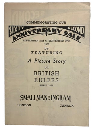Item #42081 Commemorating Our Sixty Second Anniversary Sale 1877-1939. September 21st to...