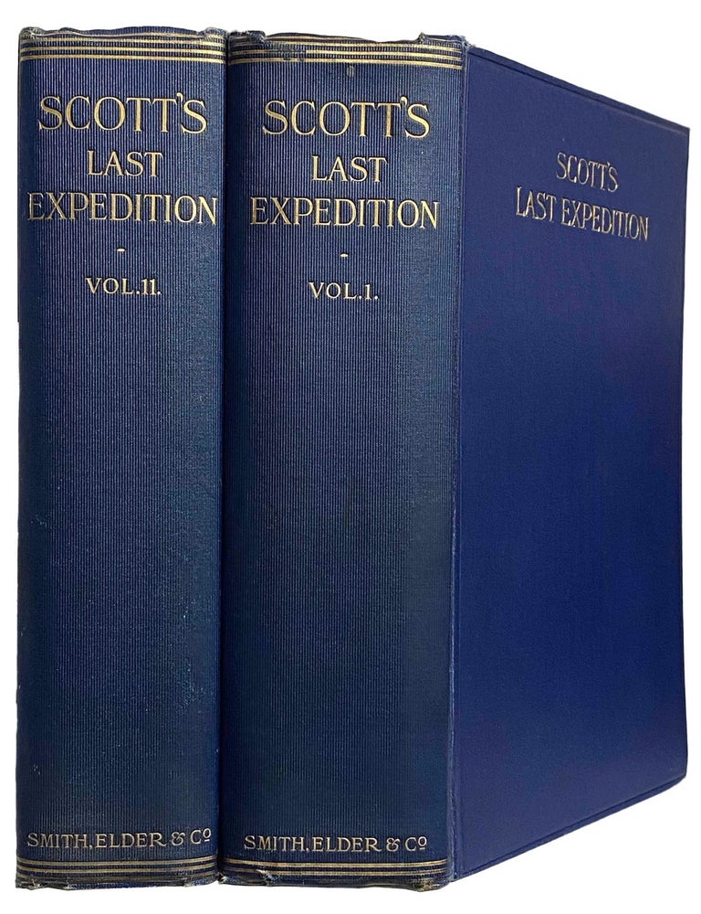 Item #42120 Scott's Last Expedition. Volume 1. Being the Journals of Captain R.F. Scott. Volume 2. Being the Reports of the Journeys and the Scientific Work undertaken by Dr. E.A. Wilson and the Surviving Members of the Expedition. Arranged by Leonard Huxley. With a preface by Sir Clements R. Markham. Captain R. F SCOTT.