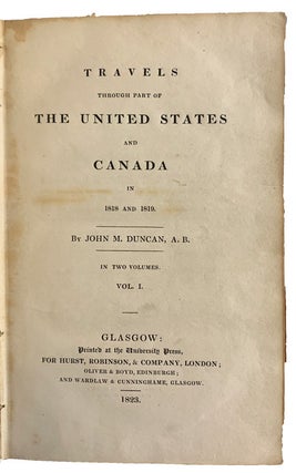 Travels through part of The United States and Canada in 1818 and 1819.