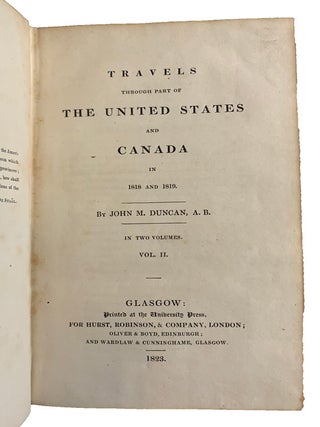 Travels through part of The United States and Canada in 1818 and 1819.