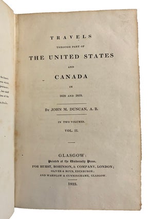 Travels through part of The United States and Canada in 1818 and 1819.