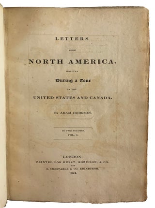 Letters from North America written During a Tour in the United States and Canada.