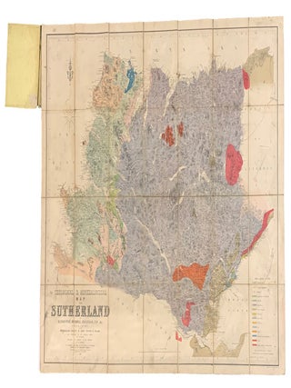 Item #44121 Geological and Mineralogical Map of Sutherland. To accompany his papers on the...