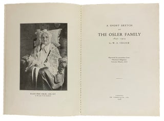 A Short Sketch of the Osler Family 1837-1913.