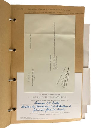 A collection of official Programmes, brochures, passes, table seating plans, menus, invitations, guidebooks, photographs, and post cards for three official tours taken by Roland Michener : The Carribean. Feb.11-26, 1969; Arctic Tour. Aug. 13-24, 1970. (only 4 post-cards); and the Netherlands and Luxembourg 14 -27,April 1971. Also, are three photographs of Governor-General in Lahr, Germany-"en route to Iran, October,1971"