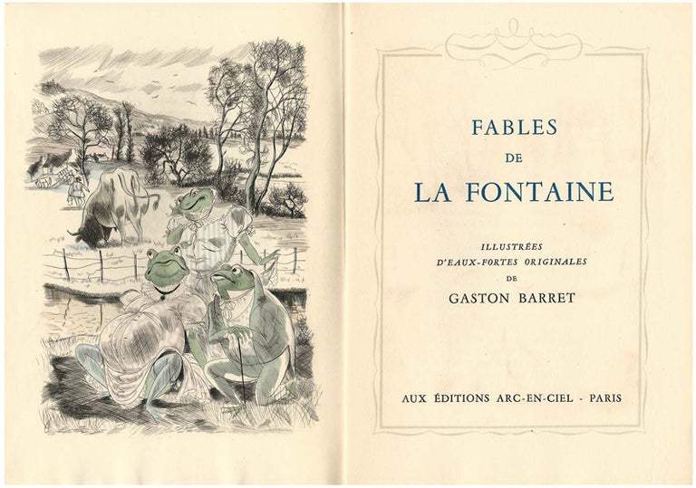 Item #7378 Fables de La Fontaine. Illustrees D'Eaux-Fortes Originales de Gaston Barret. Jean de LaFONTAINE.